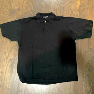 Men’s Italian made short sleeve black knit shirt